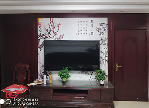 太子河中式家庭装修电视柜效果展示