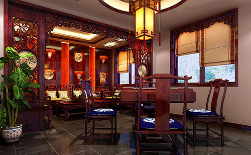 太子河古典中式风格茶楼包间设计装修效果图